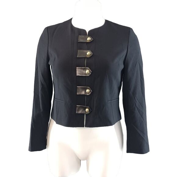 Nine West Black Cropped Button Down Jacket - Size 14W - Picture 1 of 8